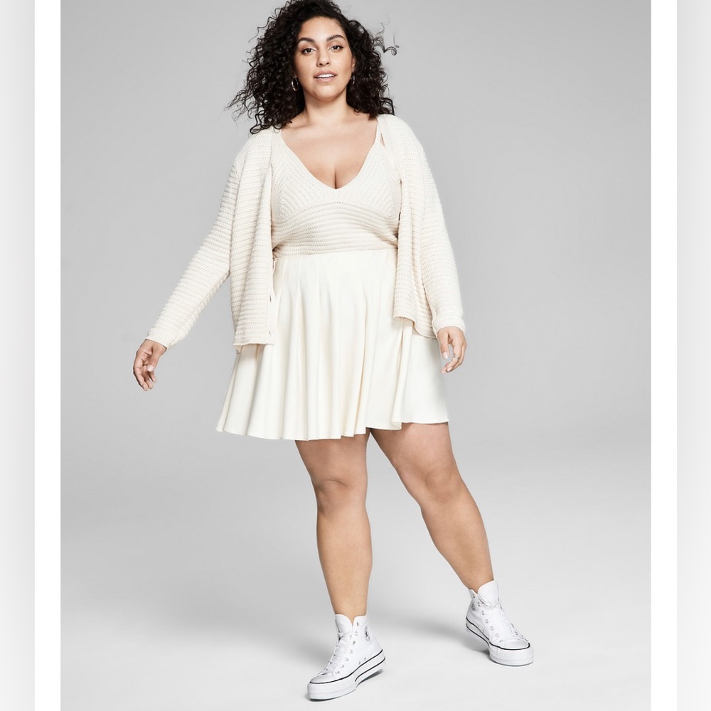And Now This, Trendy Plus Size Pleated Tennis Skirt
